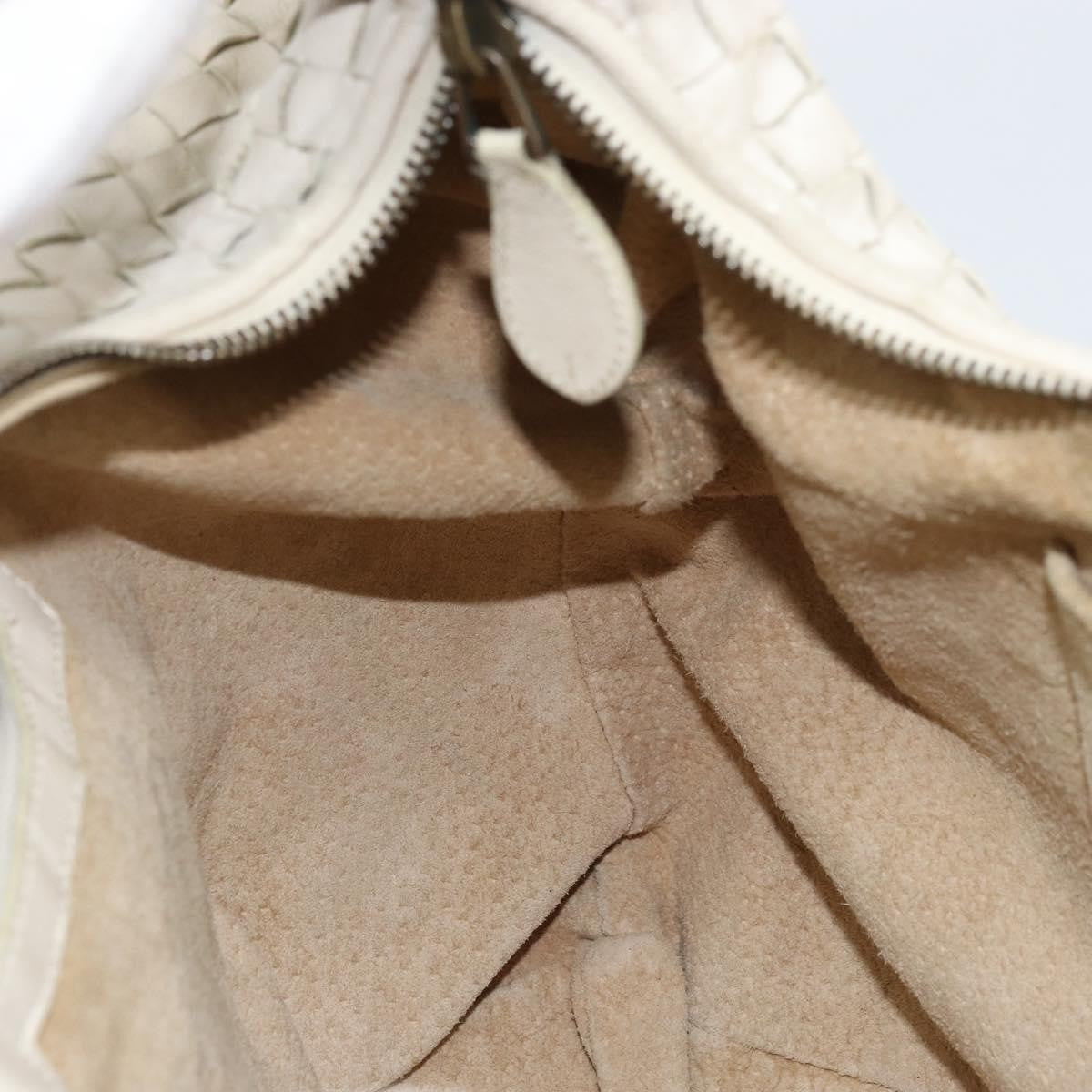Bottega Veneta Zip Hobo Intrecciato, White, Leather, Handbag