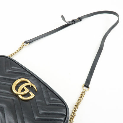 Gucci GG Marmont Matelasse Leather, Black, Leather, Shoulder Bag