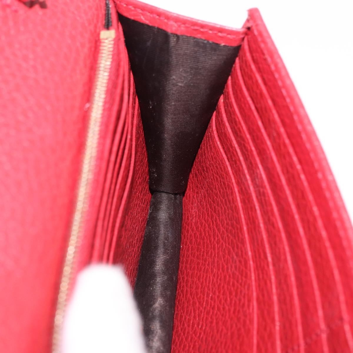Gucci Interlocking Wallet on Chain Leather, Red, Leather, Shoulder Bag
