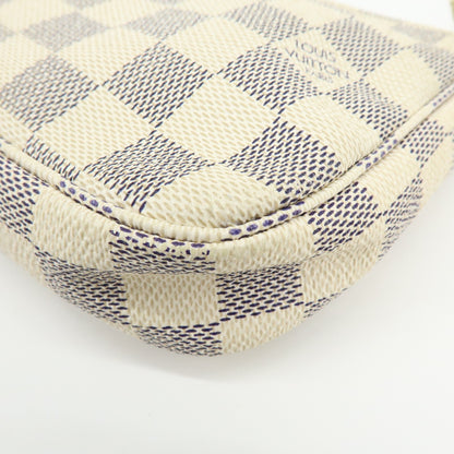Louis Vuitton Pochette Accessoires Damier, White, Canvas, Clutch