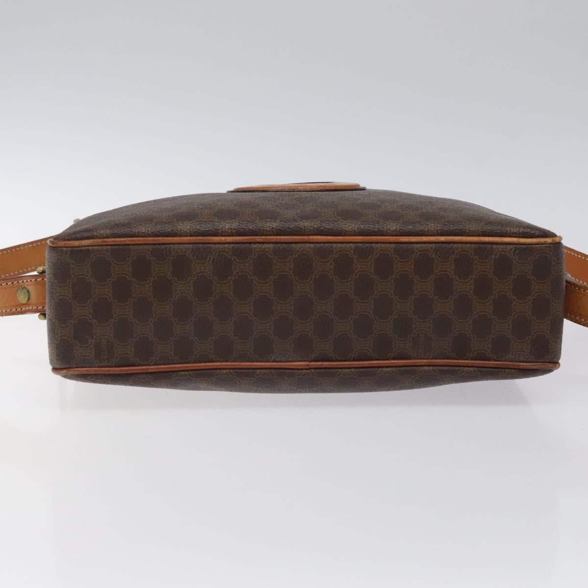 Celine Vintage Macadam Canvas and Leather, Brown, Canvas, Shoulder Bag