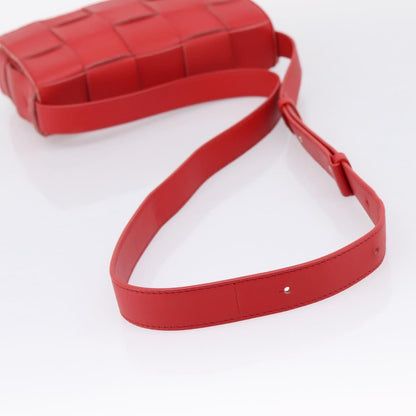Bottega Veneta Cassette Maxi Intrecciato Leather, Red, Leather, Crossbody Bag