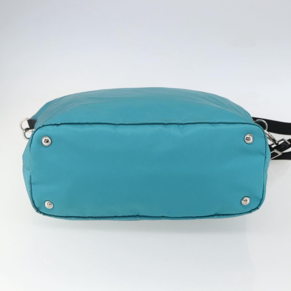 Prada Convertible Zip Tessuto, Turquoise, Nylon, Tote Bag