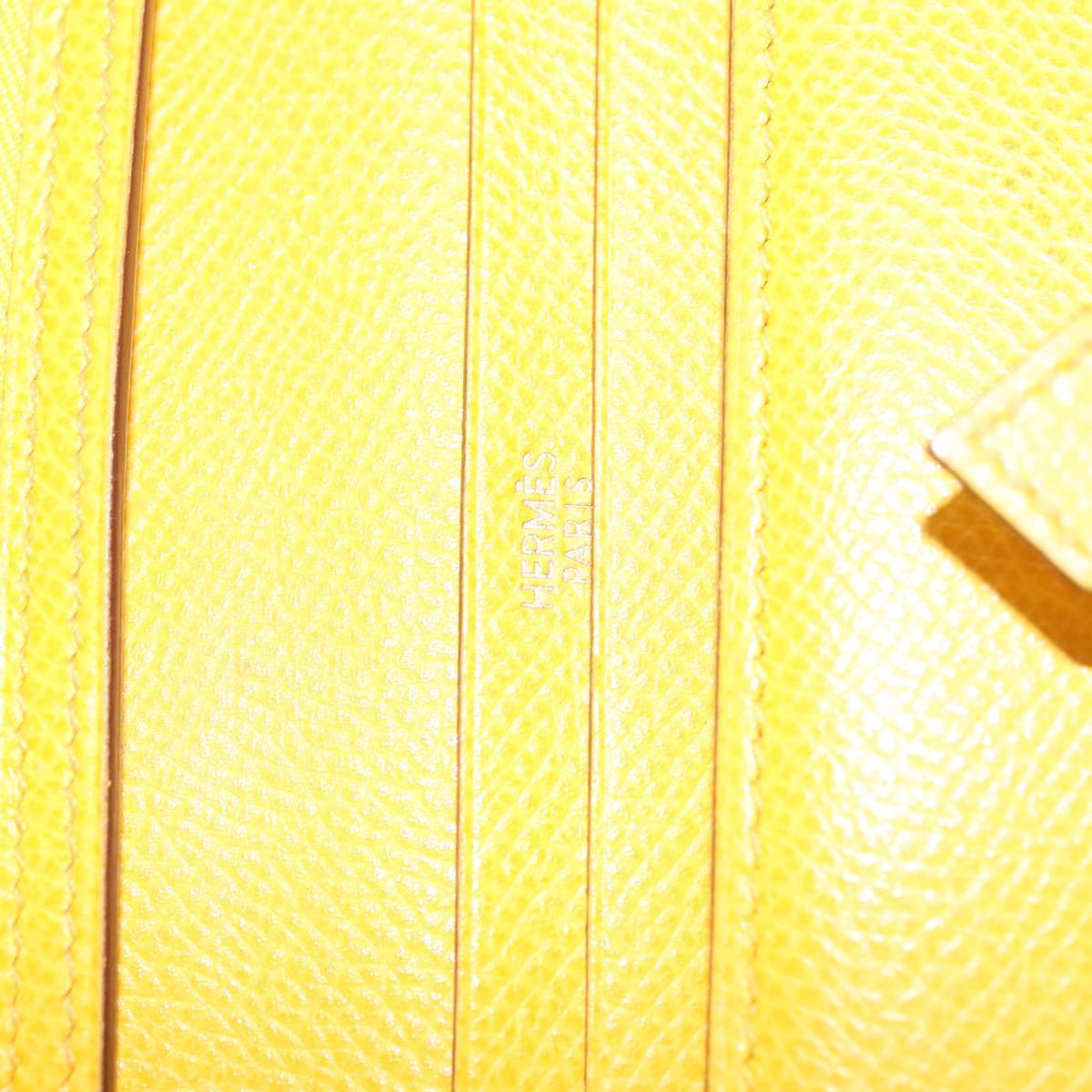 Hermès Béarn, Yellow, Leather, wallet