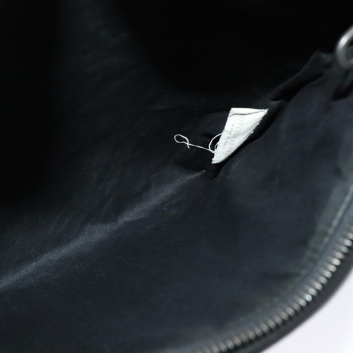 Bottega Veneta Utility Waist Leather with Intrecciato, Black, Leather, Shoulder Bag