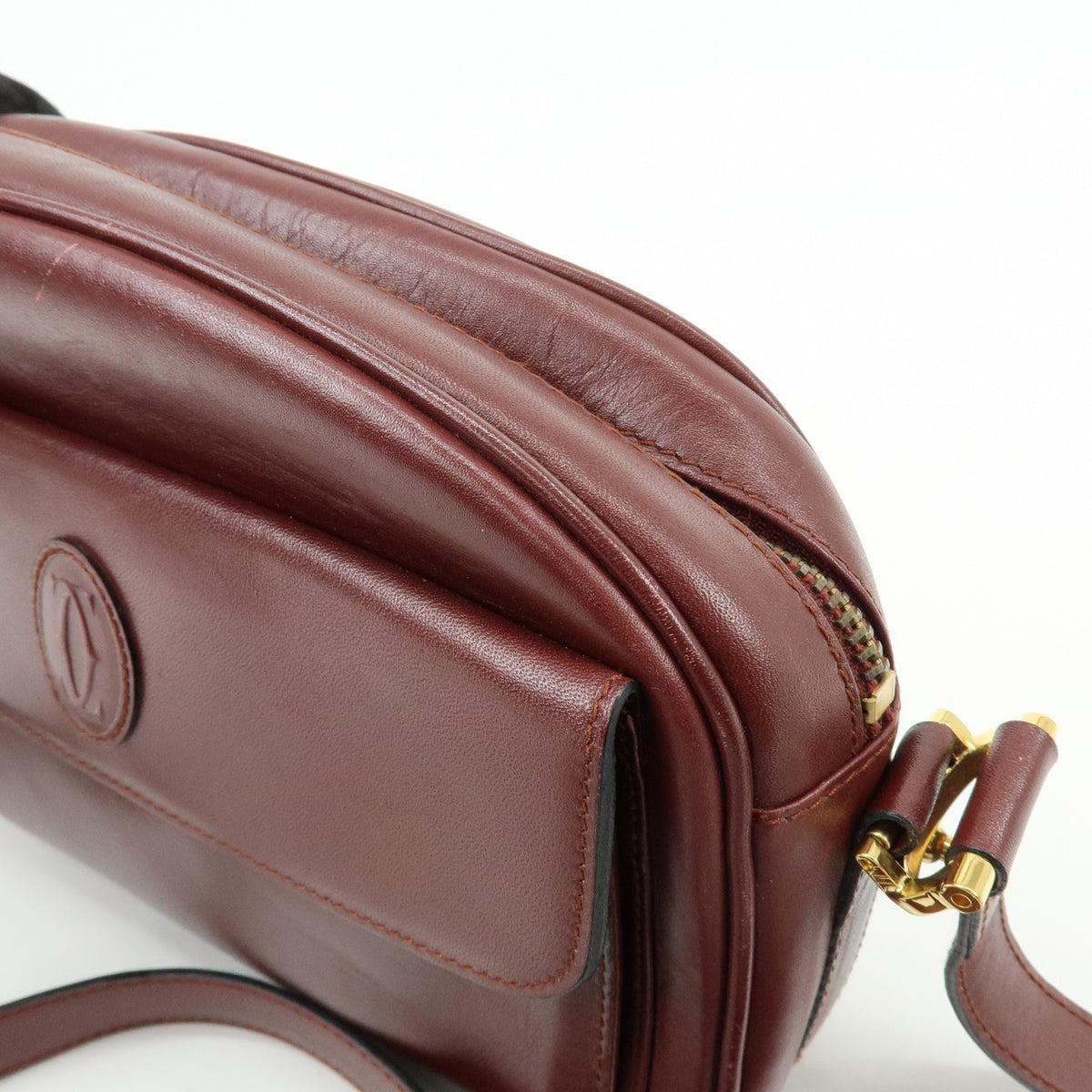 Cartier Must de Cartier Leather, Burgundy, Leather, Shoulder Bag