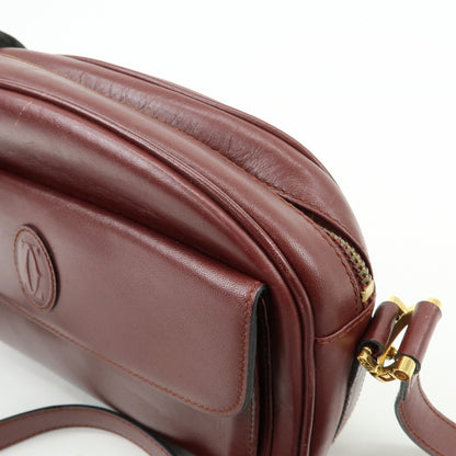Cartier Must de Cartier Leather, Burgundy, Leather, Shoulder Bag