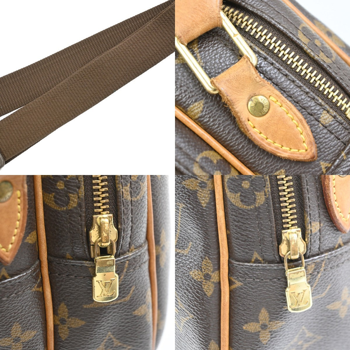 Louis Vuitton Reporter Monogram, Brown, Canvas, Shoulder Bag