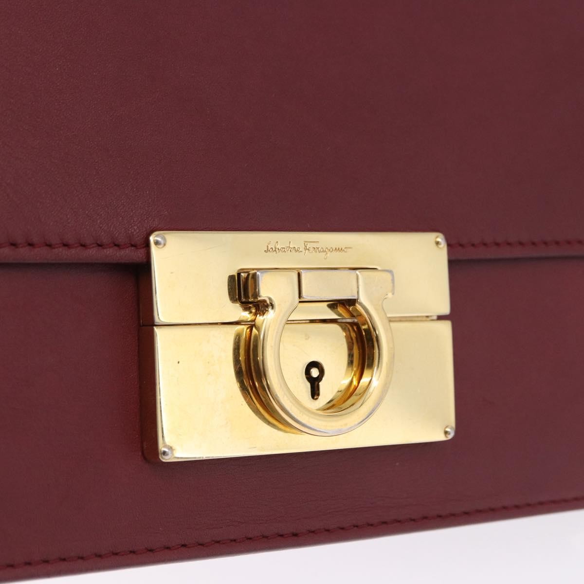 Salvatore Ferragamo Aileen Leather, Burgundy, Leather, Shoulder Bag