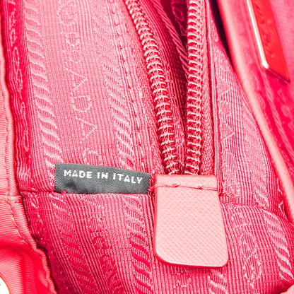Prada Front Zip Drawstring Tessuto, Red, Nylon, Backpack