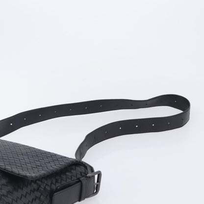 Bottega Veneta Square Flap Messenger Intrecciato Nappa, Black, Leather, Handbag