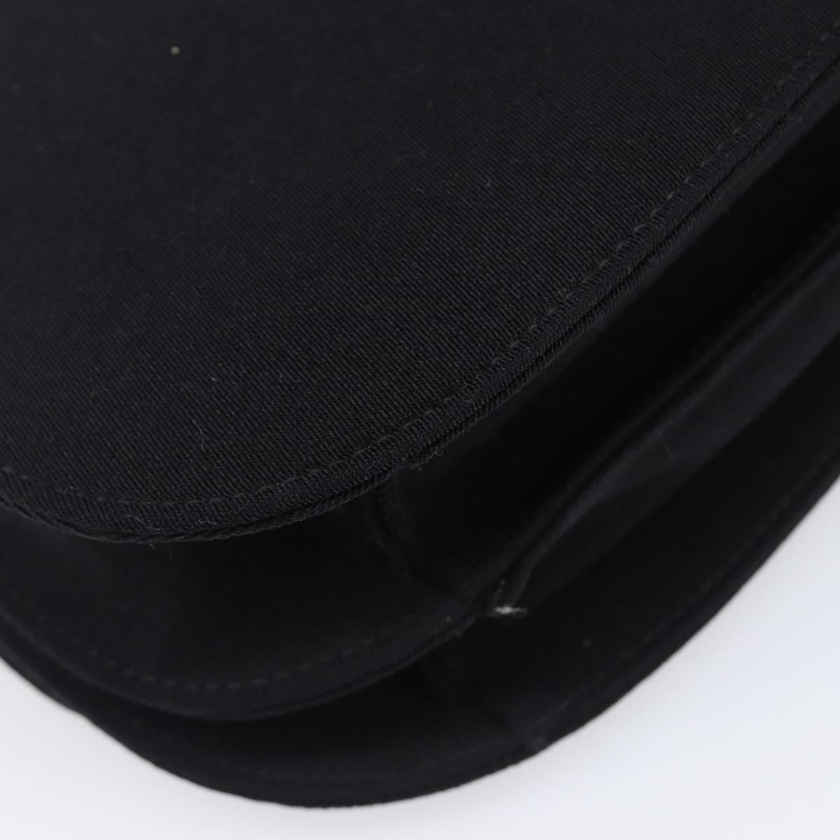 Prada Plastic Chain Flap Bag Canvas, Black, Cotton, Shoulder Bag