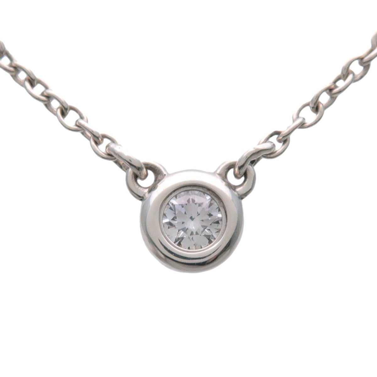 Tiffany & Co. Elsa Peretti Diamonds By The Yard Pendant Sterling Silver with Diamond, Silver, Sterling Silver, Necklace
