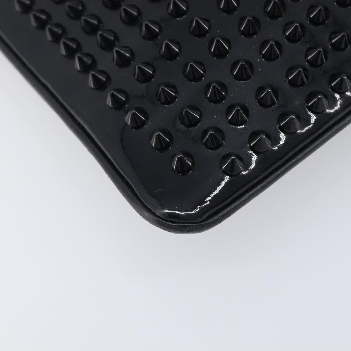 Christian Louboutin Loubiposh Clutch Spiked Patent, Black, Patent Leather, Clutch