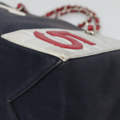 Chanel Numero 5, Navy, Canvas, shoulder