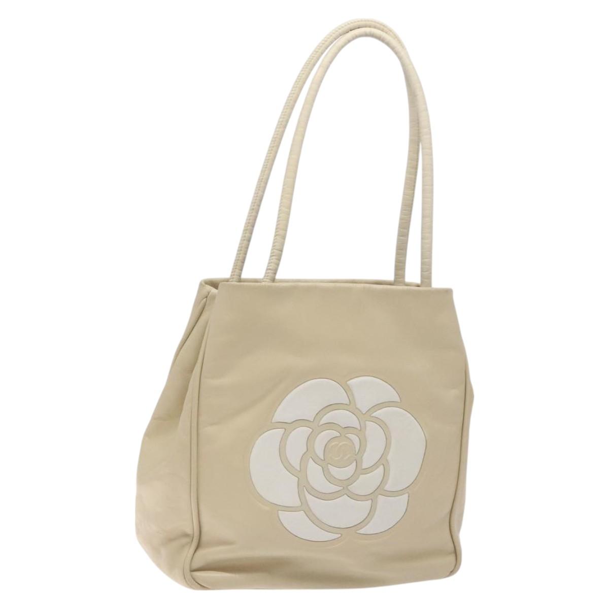 Chanel Camellia, Beige, Leather, tote