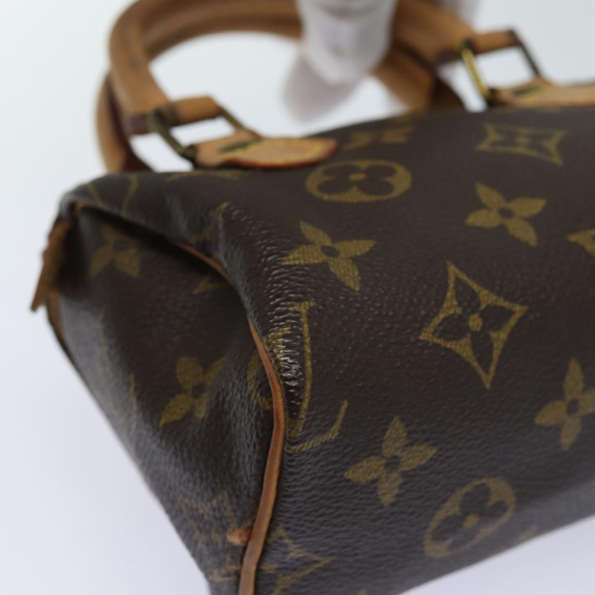Louis Vuitton Nano Speedy, Brown, Canvas, handbag