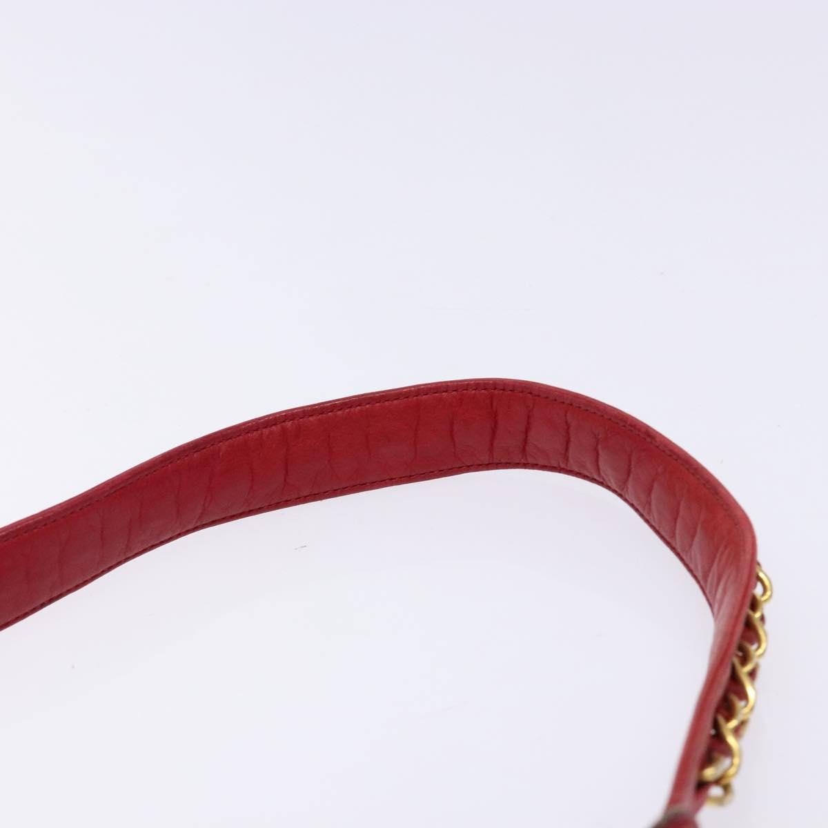 Chanel Bag belt, Red, Leather, clutch