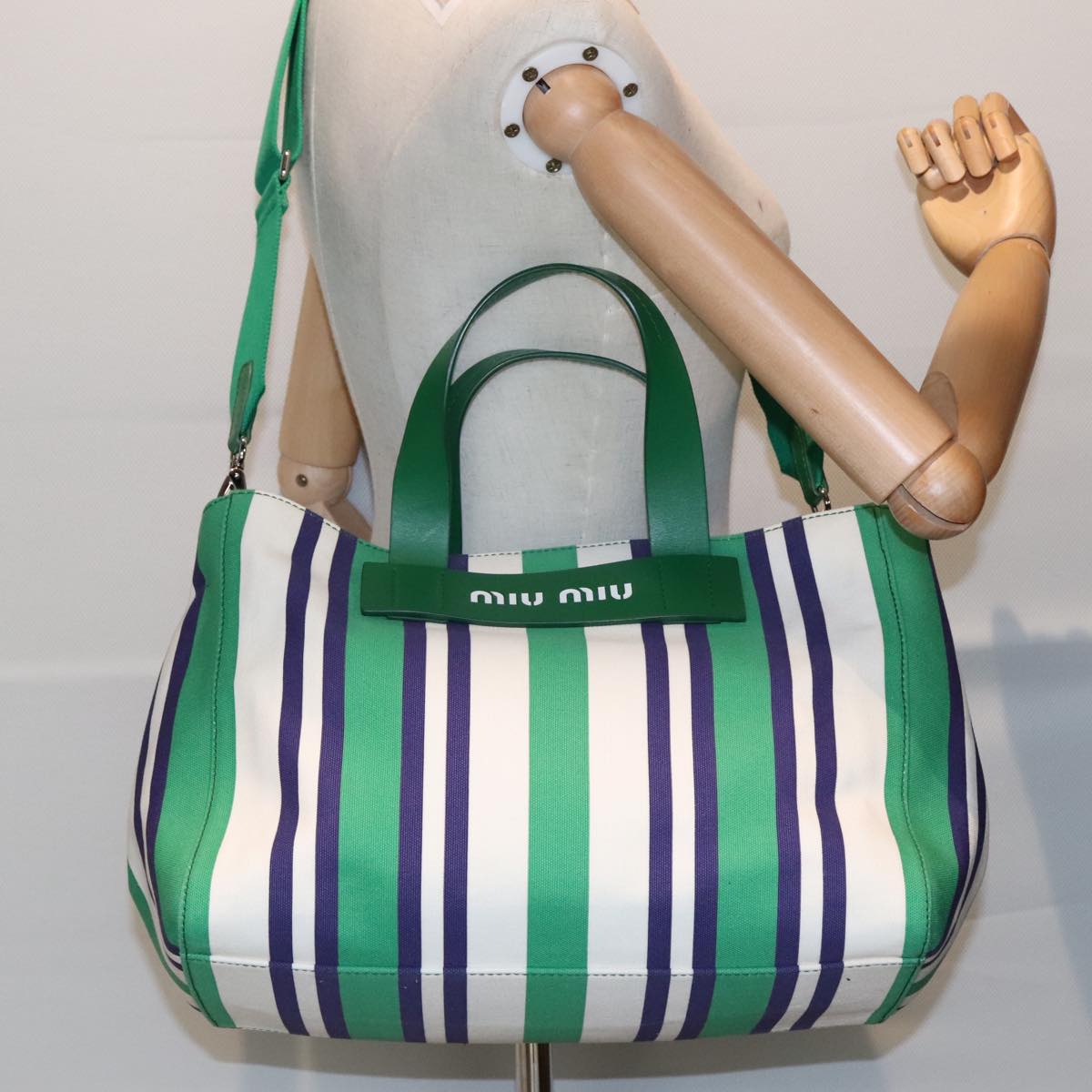 Miu Miu Canapa, Multicolour, Canvas, tote