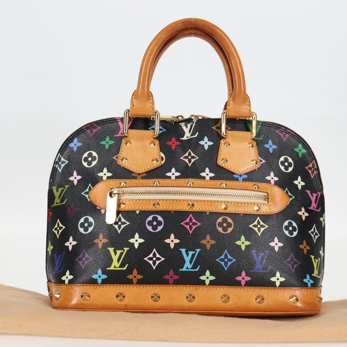 Louis Vuitton Alma, Black, Canvas, handbag