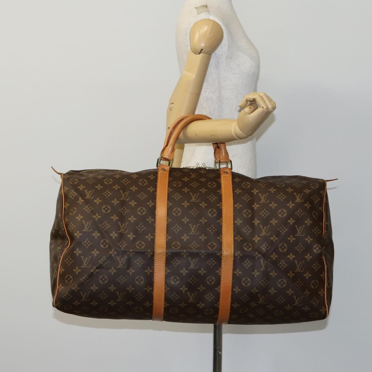 Louis Vuitton Keepall 60, Brown, Canvas, travel