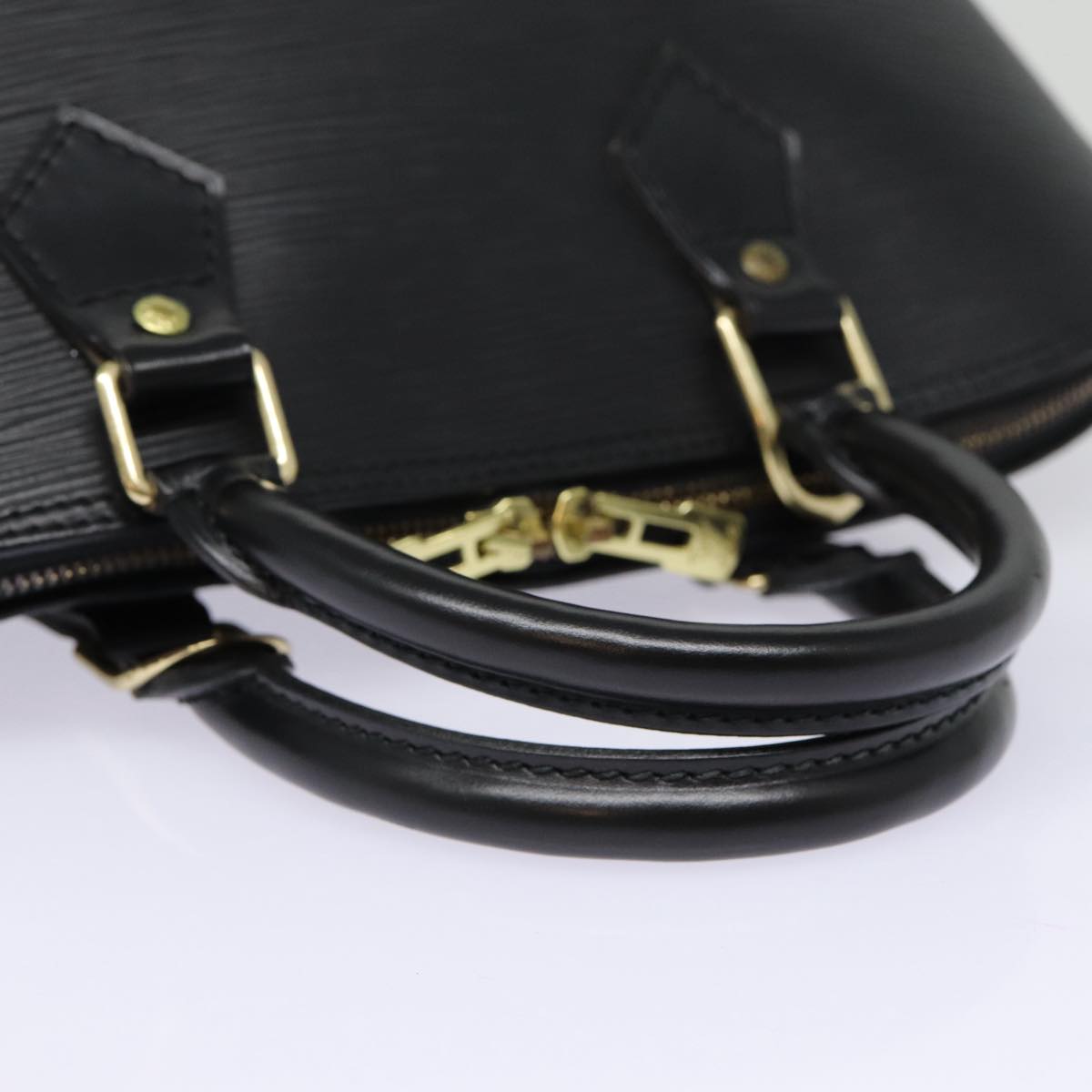 Louis Vuitton Alma, Black, Leather, handbag