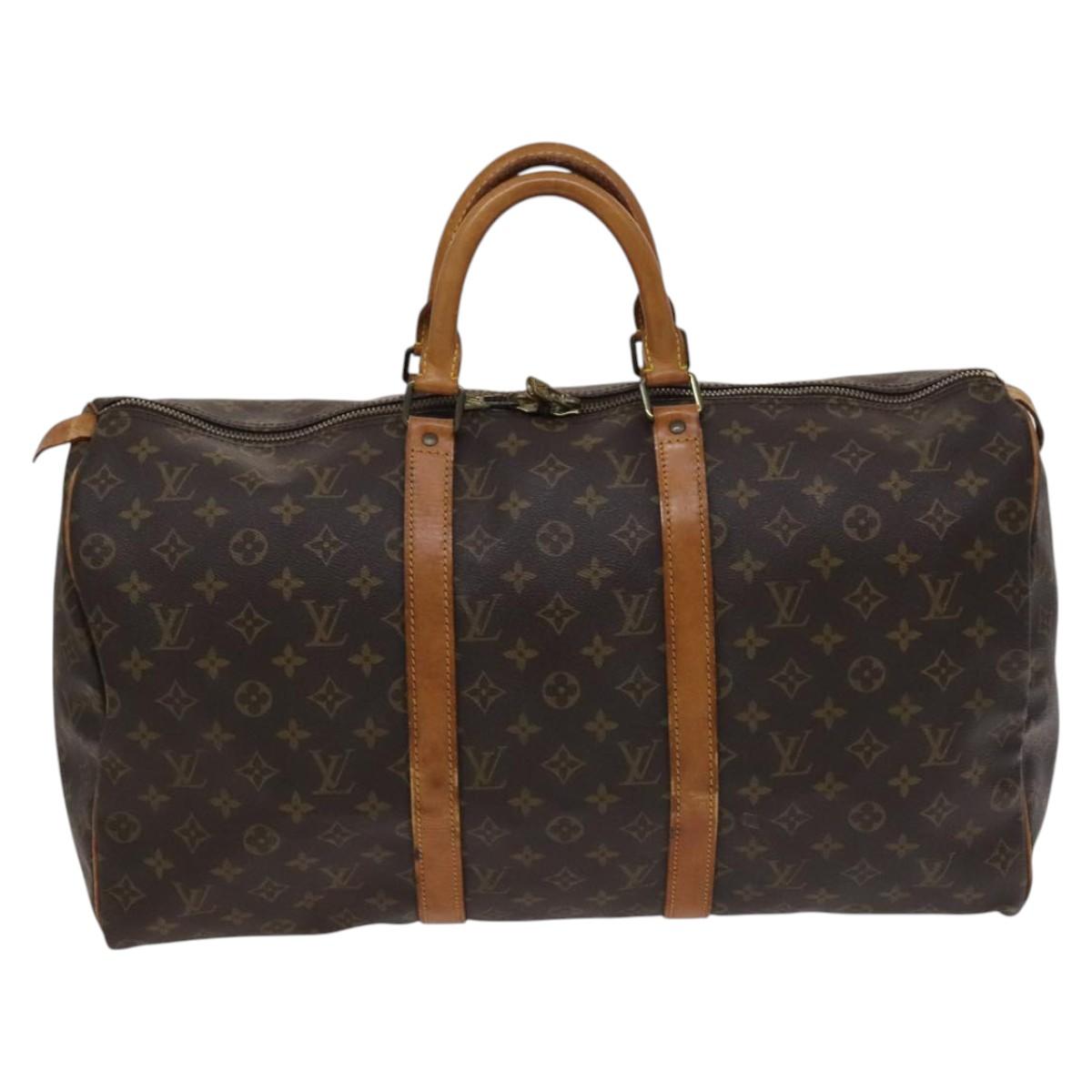 Louis Vuitton Keepall 50, Brown, Canvas, travel