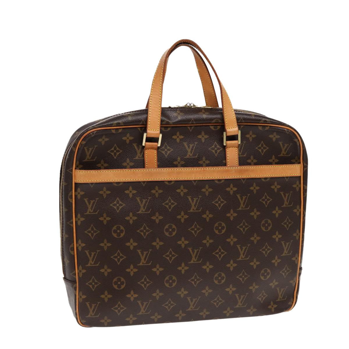 Louis Vuitton Porte Documents, Brown, Canvas, briefcase