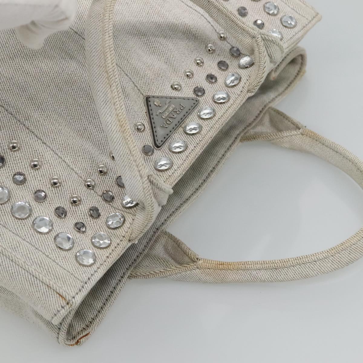 Prada Canapa, Grey, Denim - Jeans, handbag