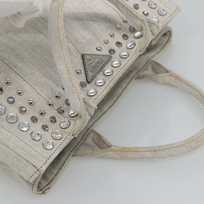 Prada Canapa, Grey, Denim - Jeans, handbag