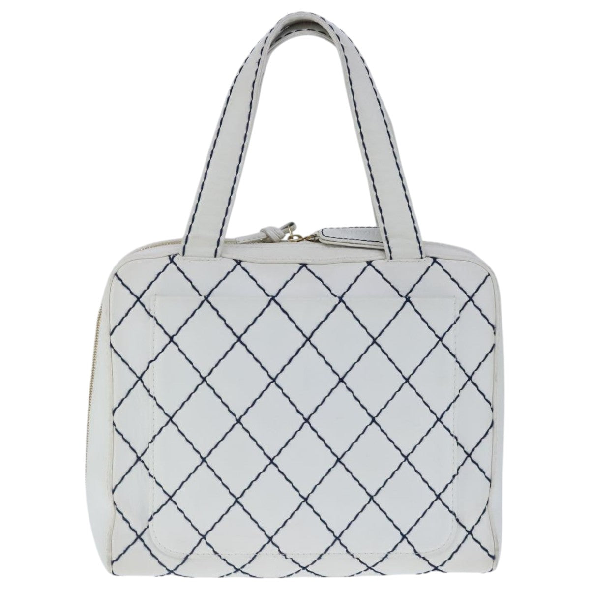 Chanel Wild stitch, White, Leather, tote