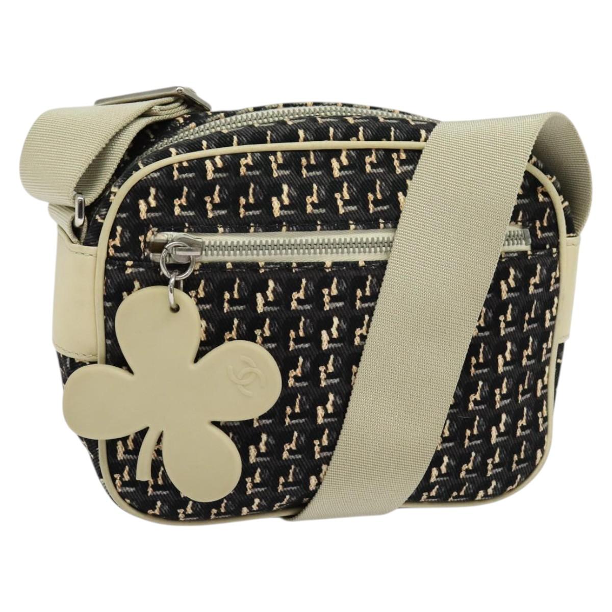 Chanel Clover, Black, Canvas, shoulder
