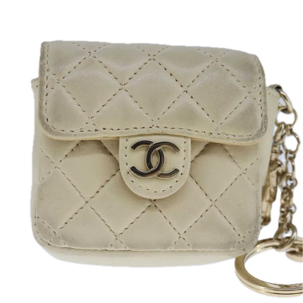 Chanel Coco Mark, Beige, Leather, wallet