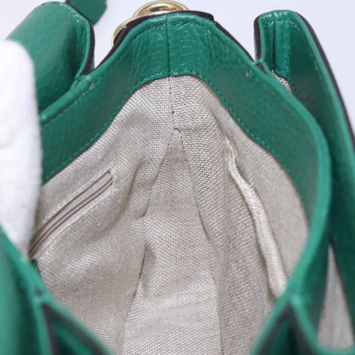 Gucci Interlocking G, Green, Leather, shoulder