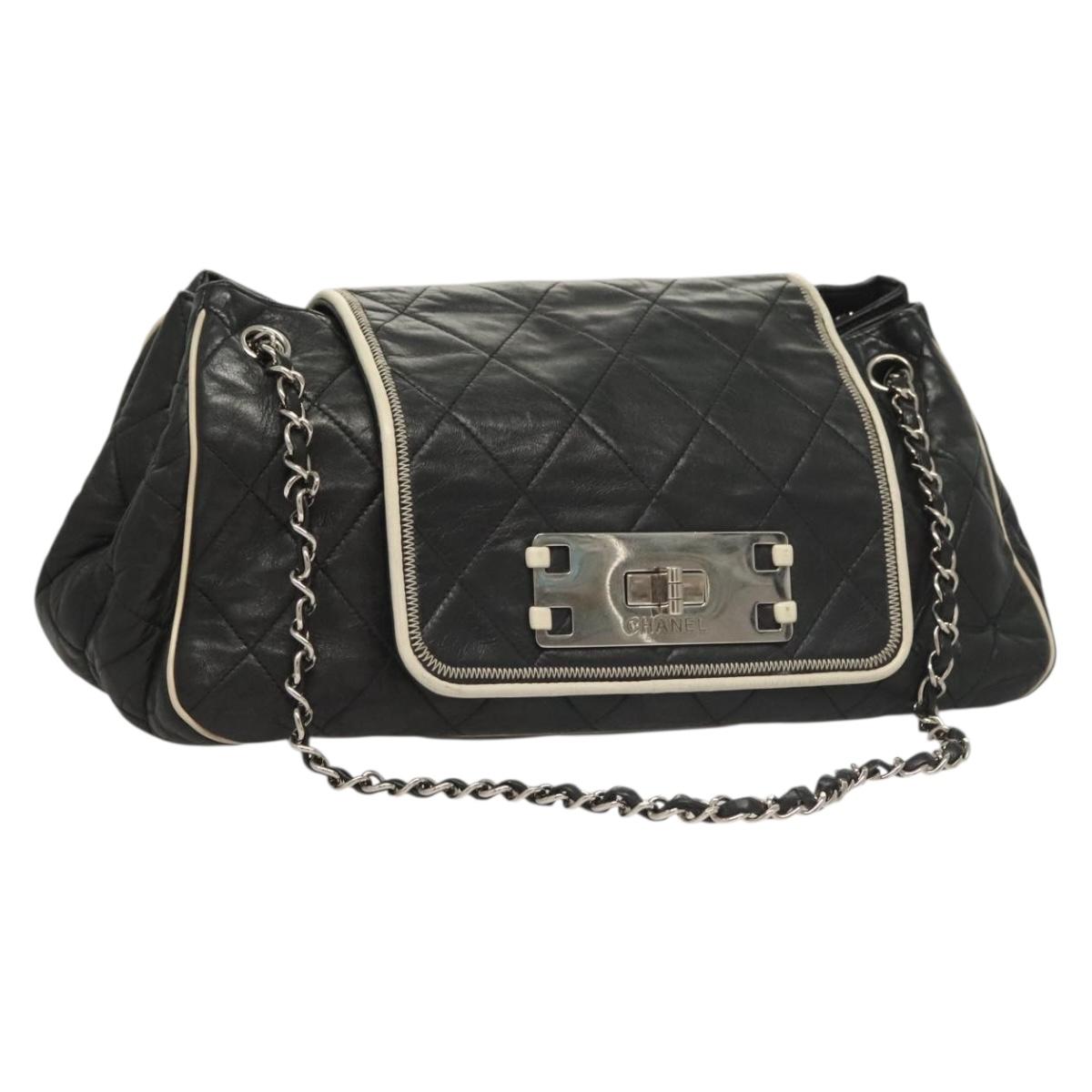 Chanel Mademoiselle, Black, Leather, shoulder