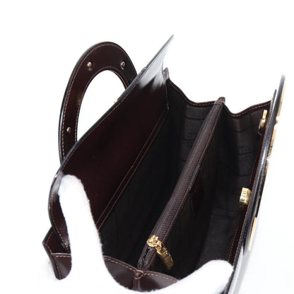 Céline Logo du cercle, Brown, Leather, handbag