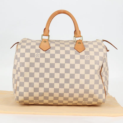 Louis Vuitton Speedy 30, White, Canvas, handbag