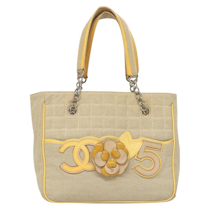 Chanel Camellia, Beige, Canvas, handbag