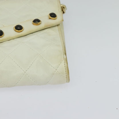 Chanel, White, Leather, shoulder