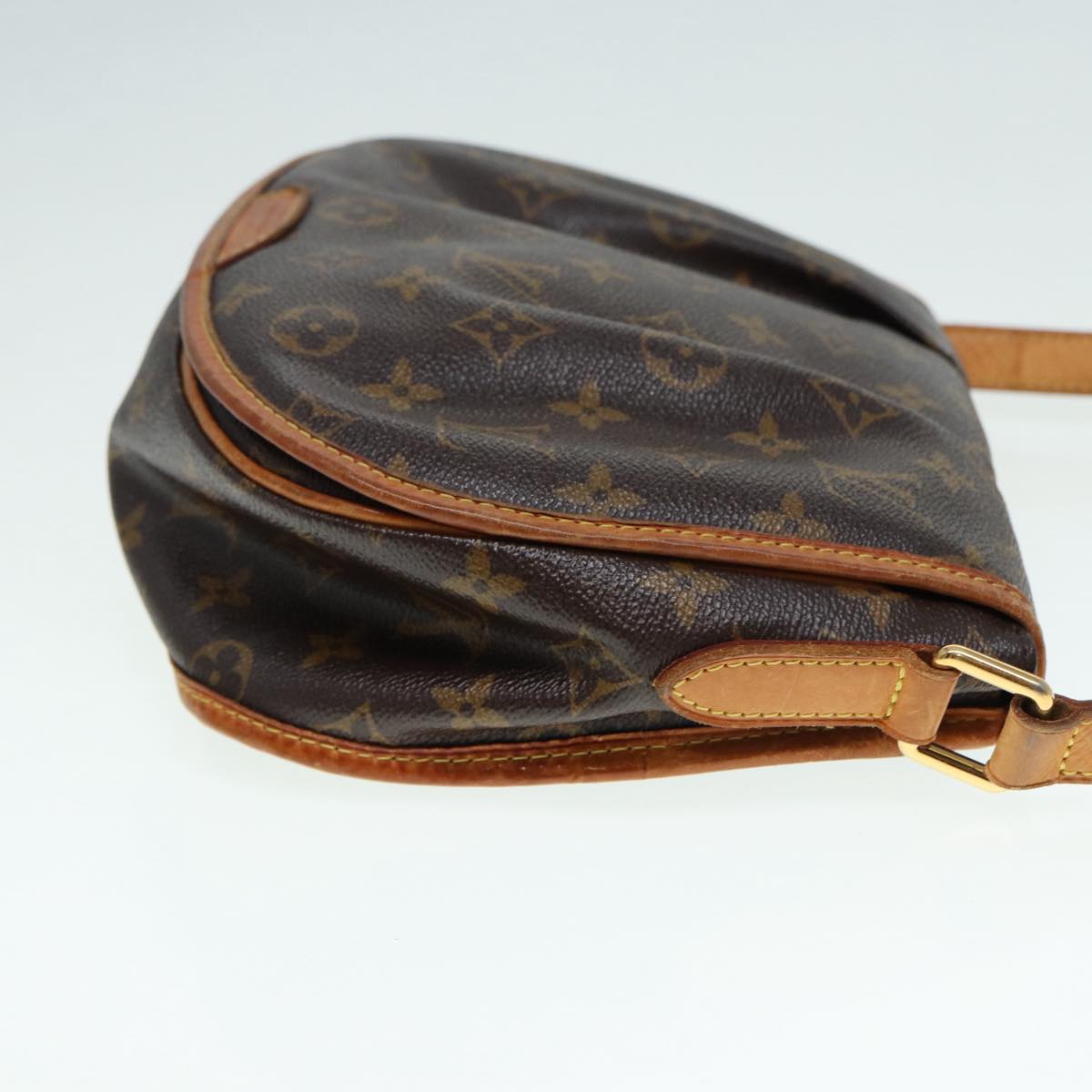 Louis Vuitton Menilmontant, Brown, Canvas, shoulder