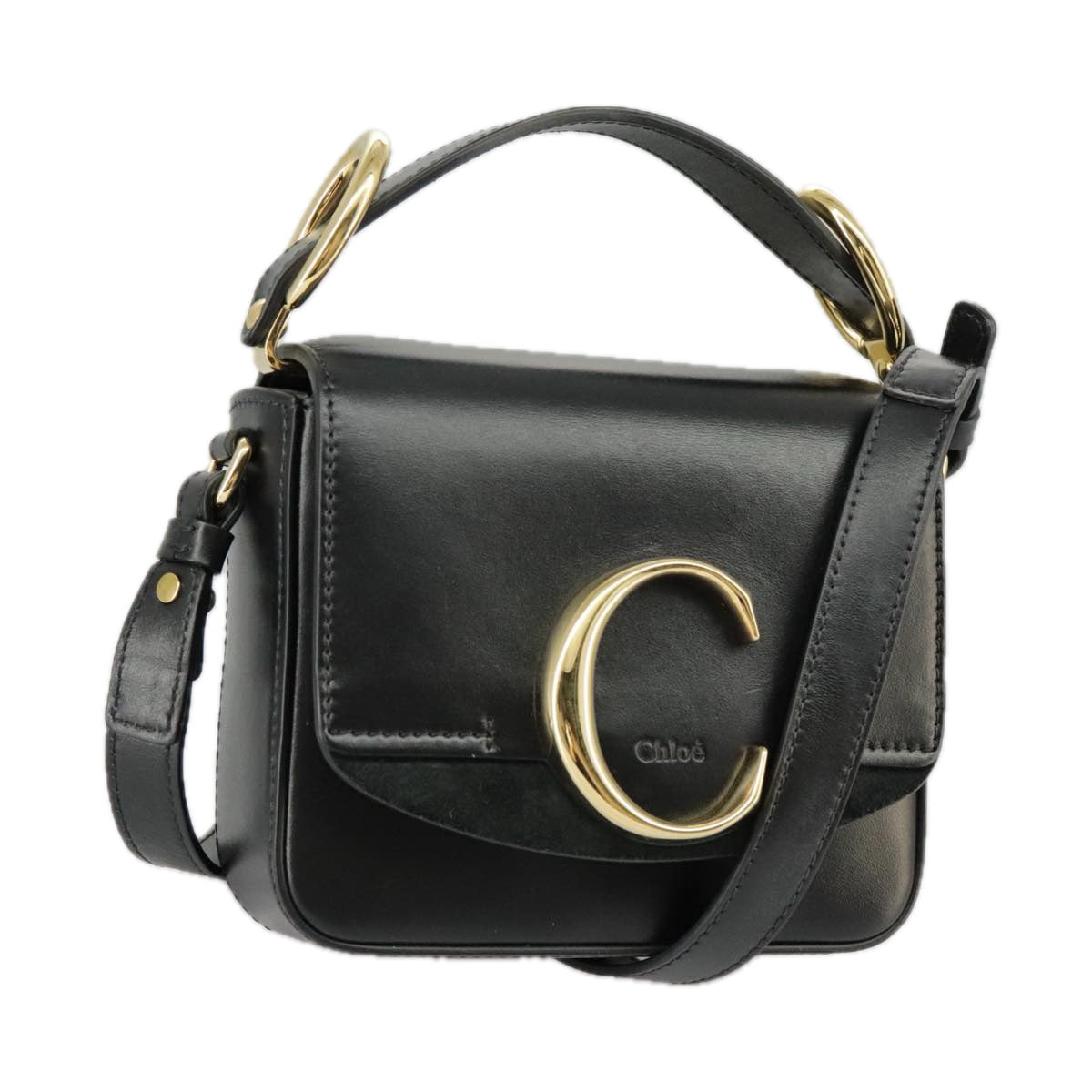 Chloé C, Black, Leather, handbag