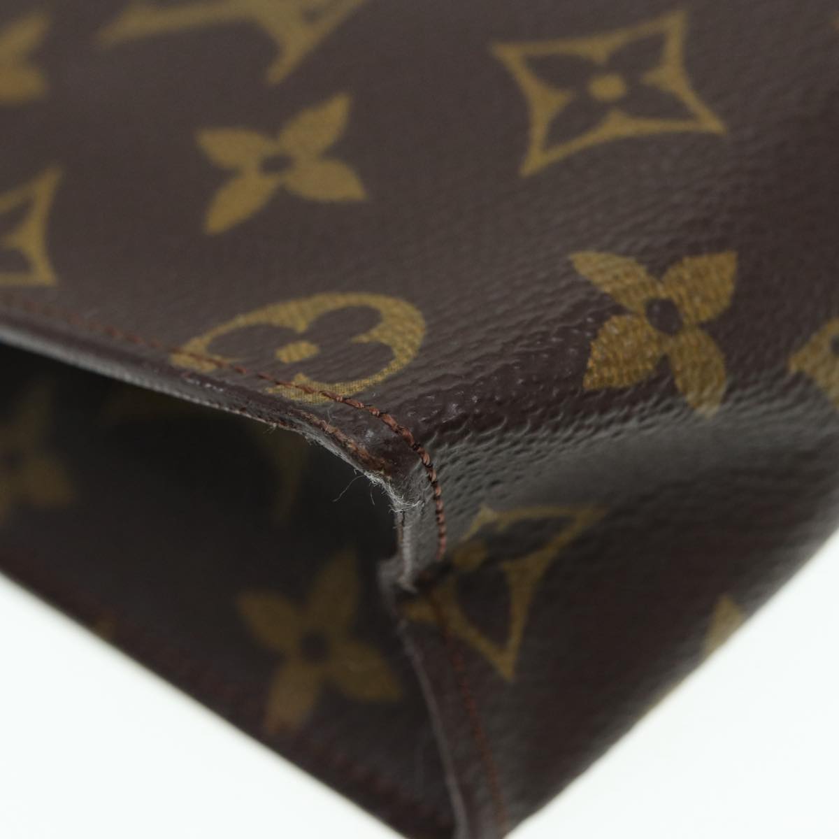 Louis Vuitton Poche Toilette, Brown, Canvas, clutch