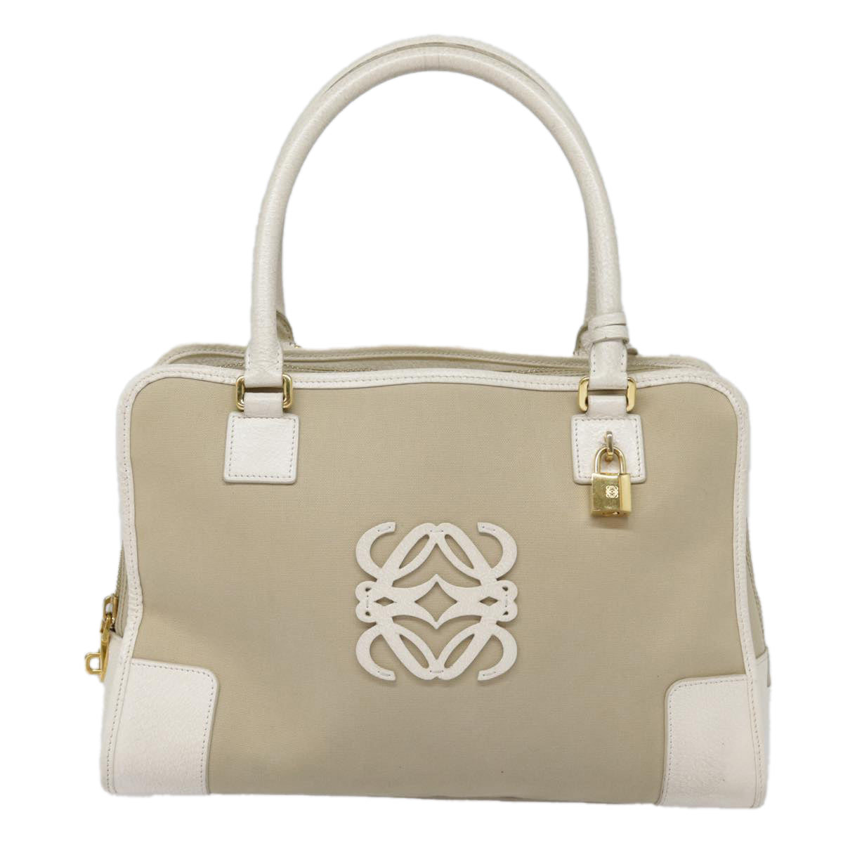 Loewe Anagram, Beige, Canvas, handbag