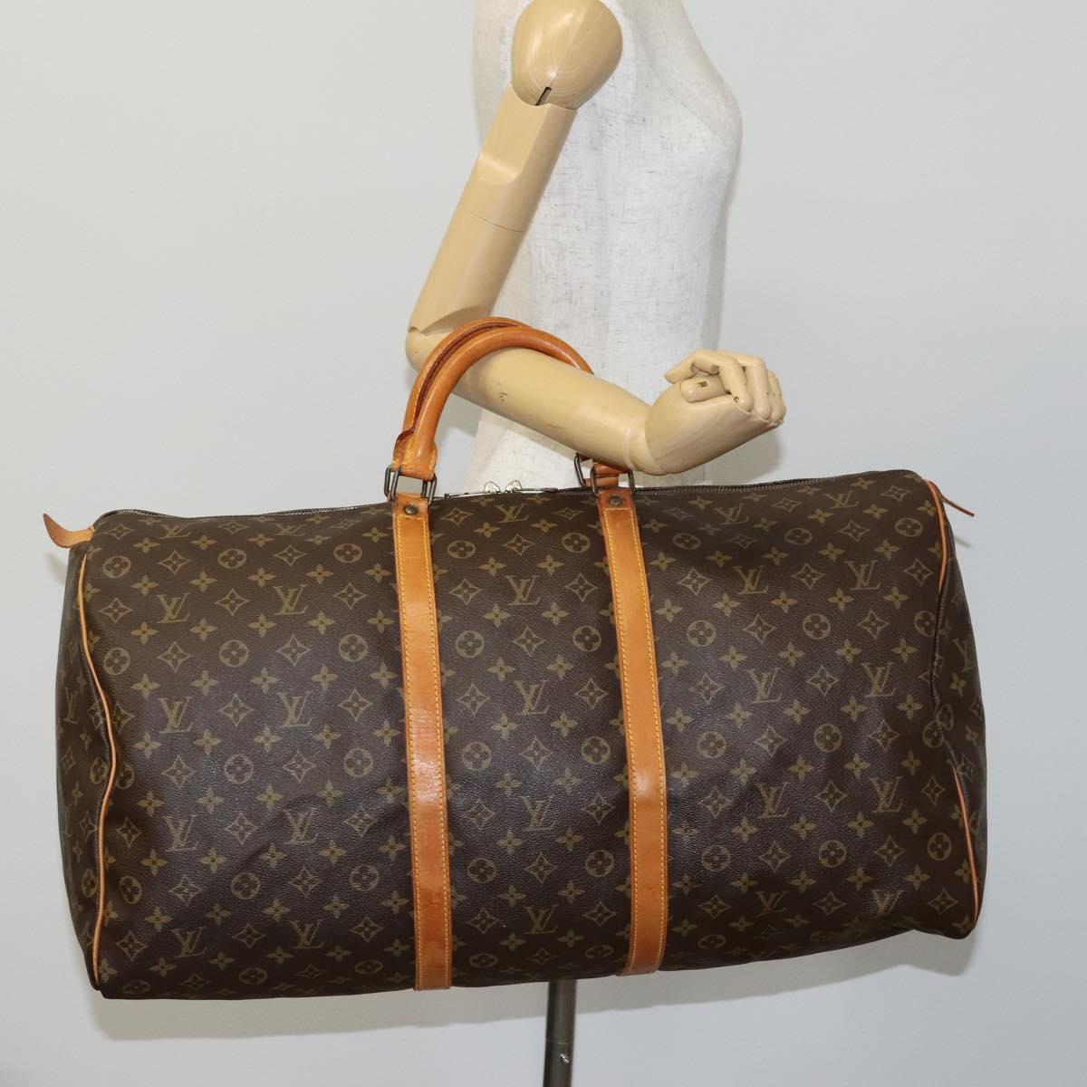 Louis Vuitton Keepall 60, Brown, Canvas, travel