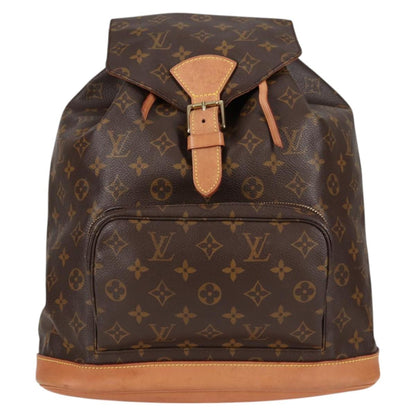 Louis Vuitton Montsouris GM, Brown, Canvas, backpack