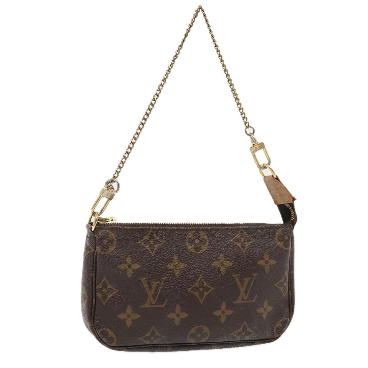 Louis Vuitton Pochette Accessoire, Brown, Canvas, shoulder