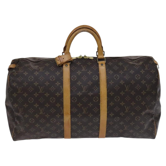 Louis Vuitton Keepall 50, Brown, Canvas, travel