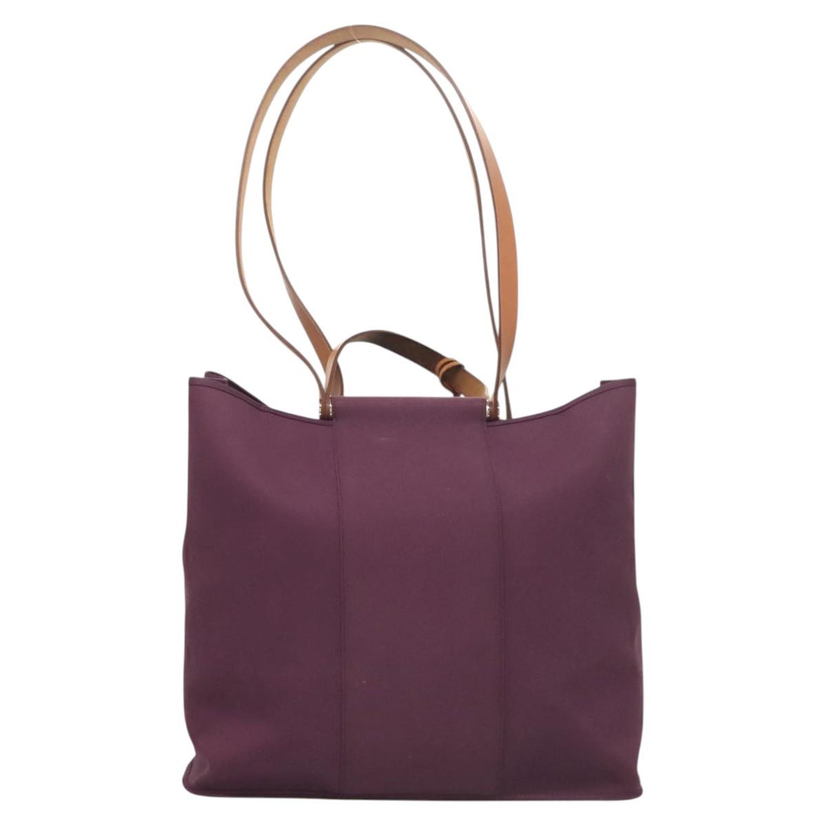 Hermès Cabag, Purple, Canvas, tote