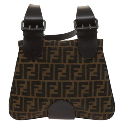 Fendi Zucca, Brown, Canvas, shoulder