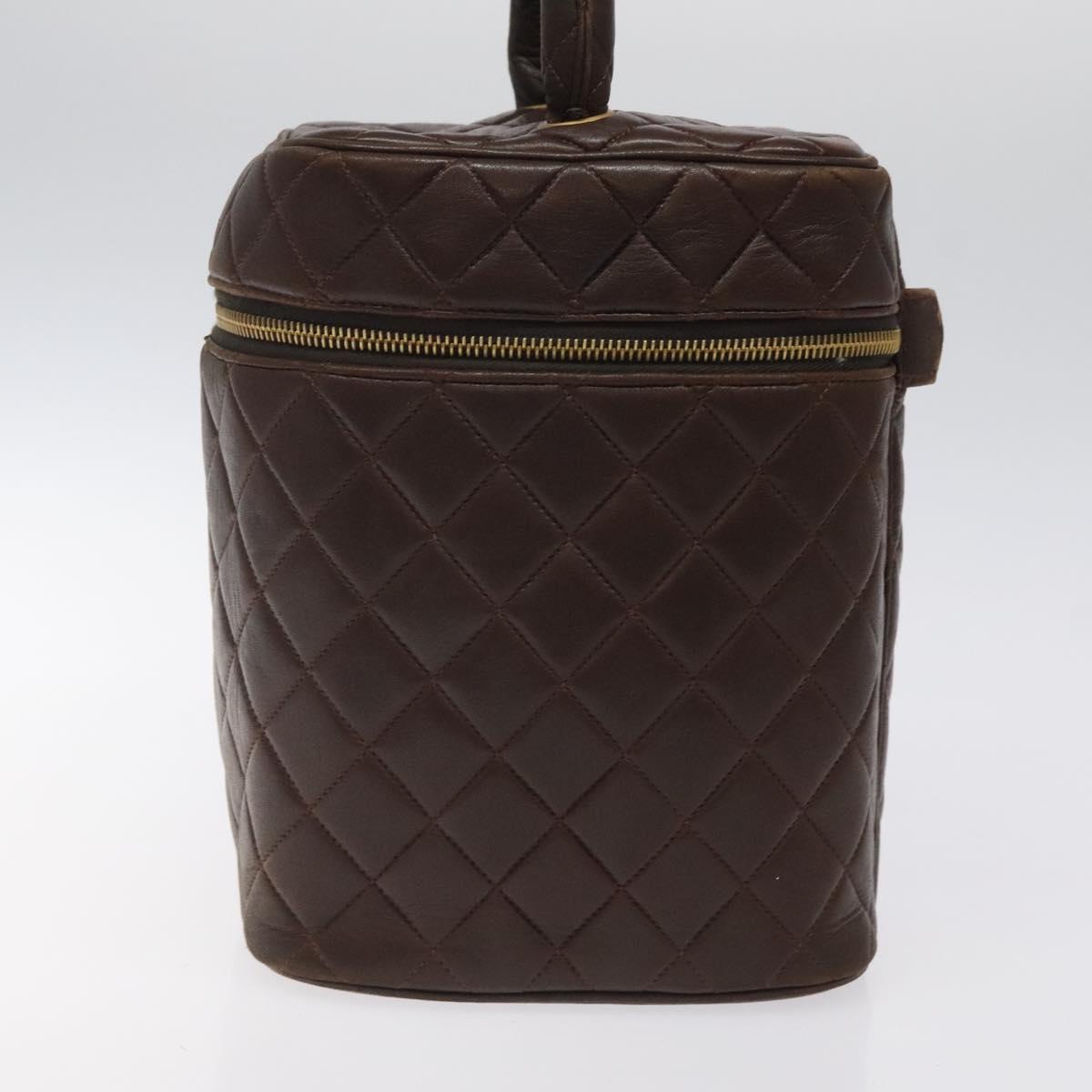 Chanel Vanity, Brown, Leather, clutch